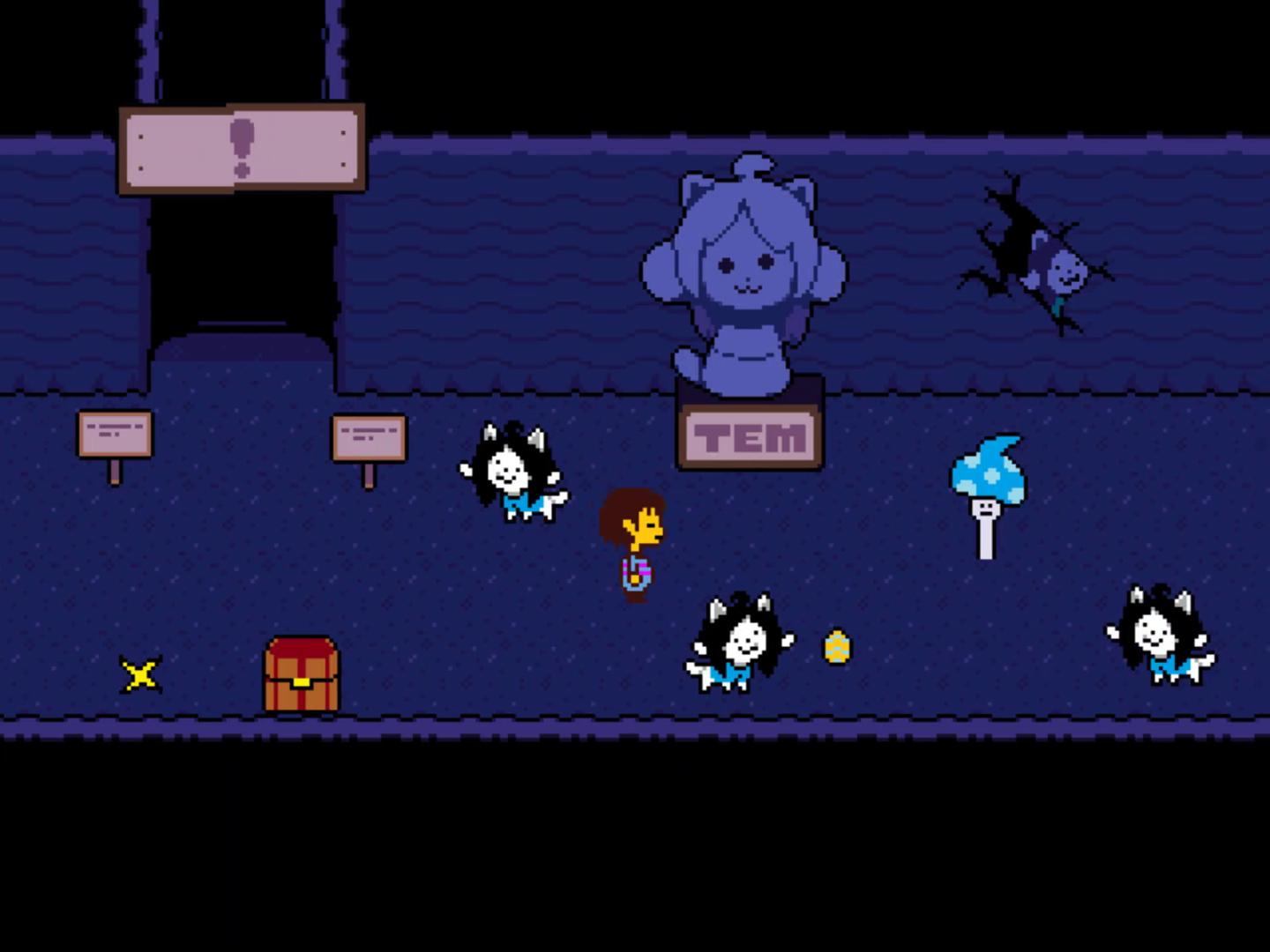 Undertale - Waterfall explored: Piano puzzle solution and Temmie
